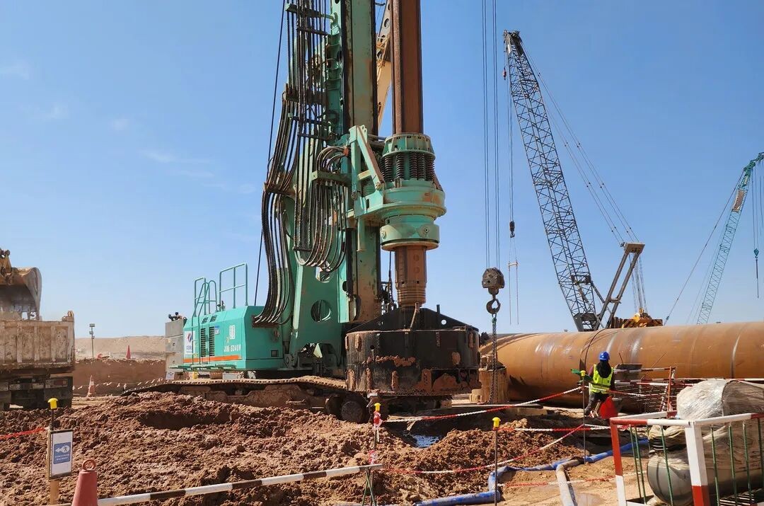 中国水电基础局携手上海金泰，共筑中东基建新里程碑106.16米超深桩